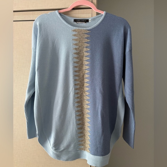Gaby Isabella size S ( roomy can also fit a M). Blue soft knit sweater - Picture 3 of 5